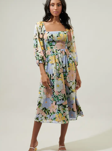 Topanga Floral Midi Dress