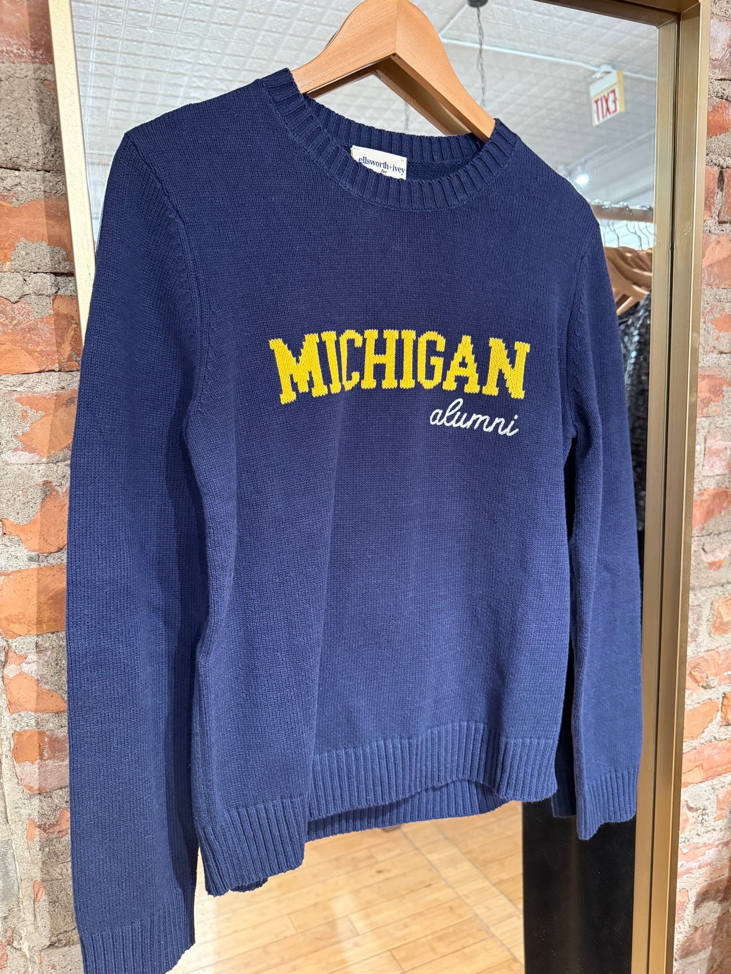 Michigan Alumni with Cursive Sweater