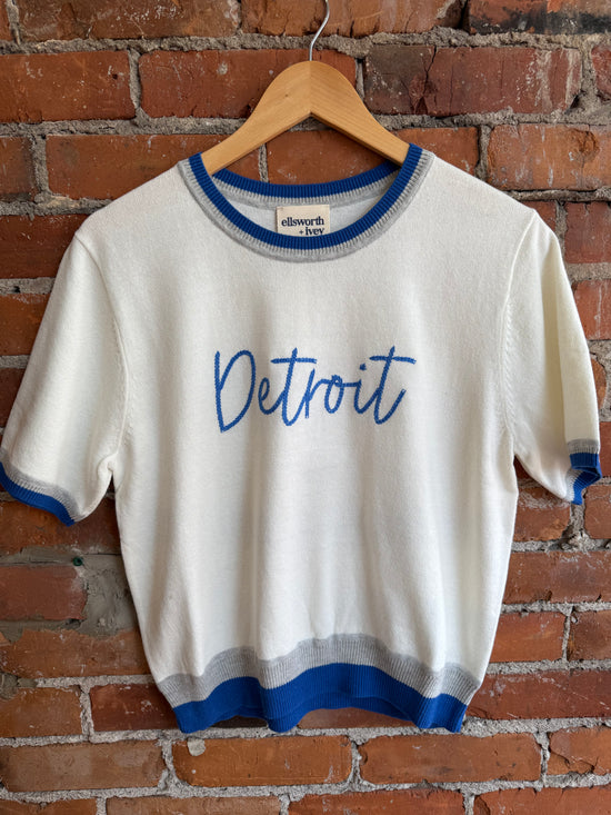 Detroit Short Sleeve Sweater White