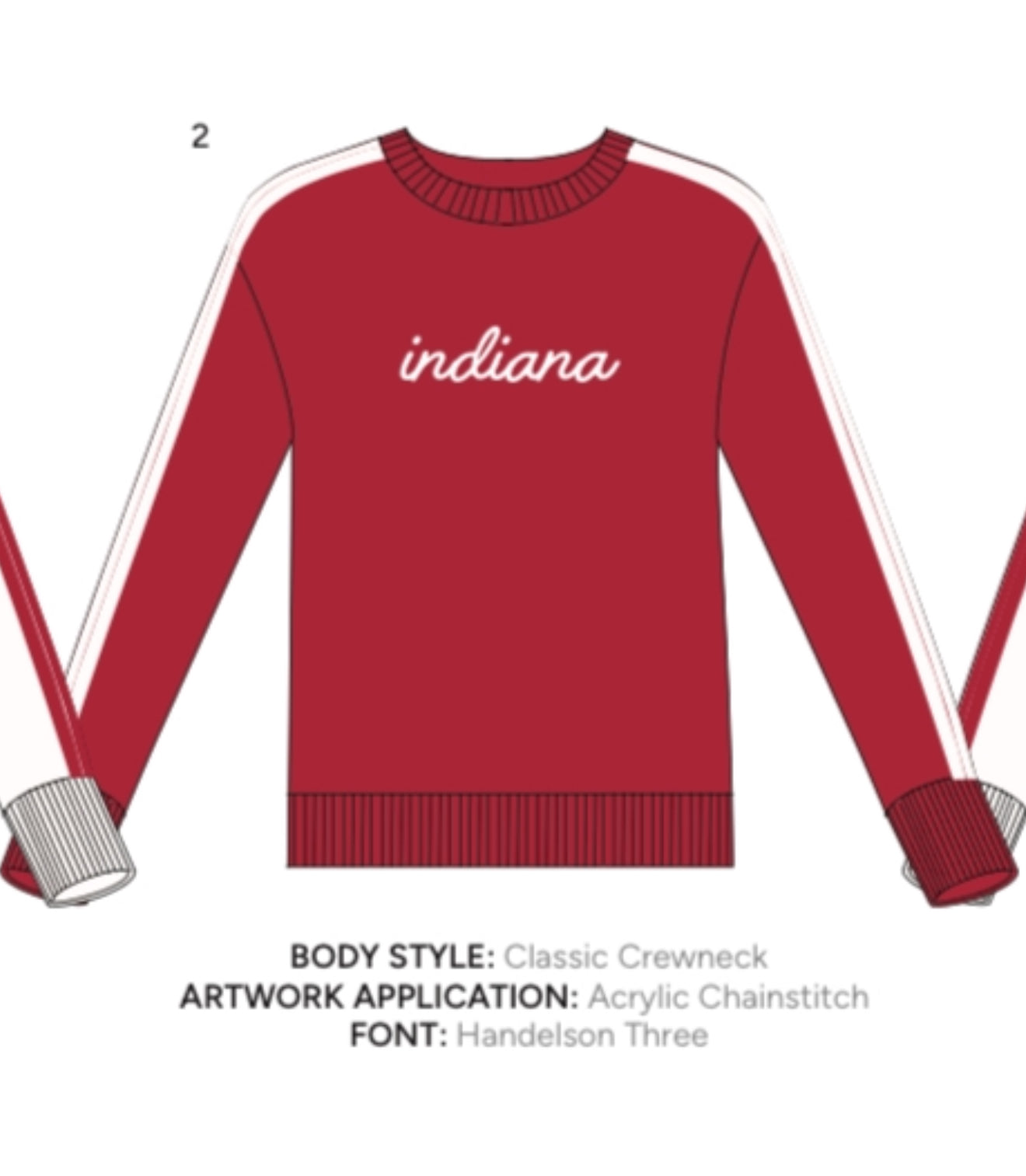 Indiana Red w/White Stripes Sweater