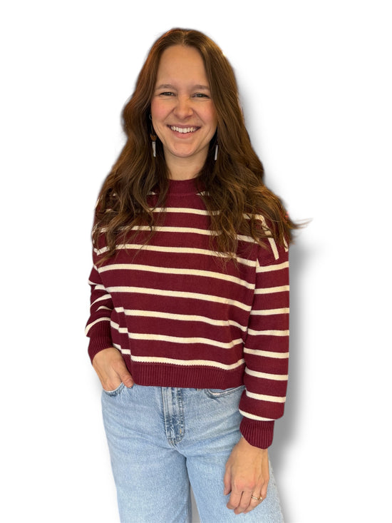 Burgundy Bliss Stripe Sweater