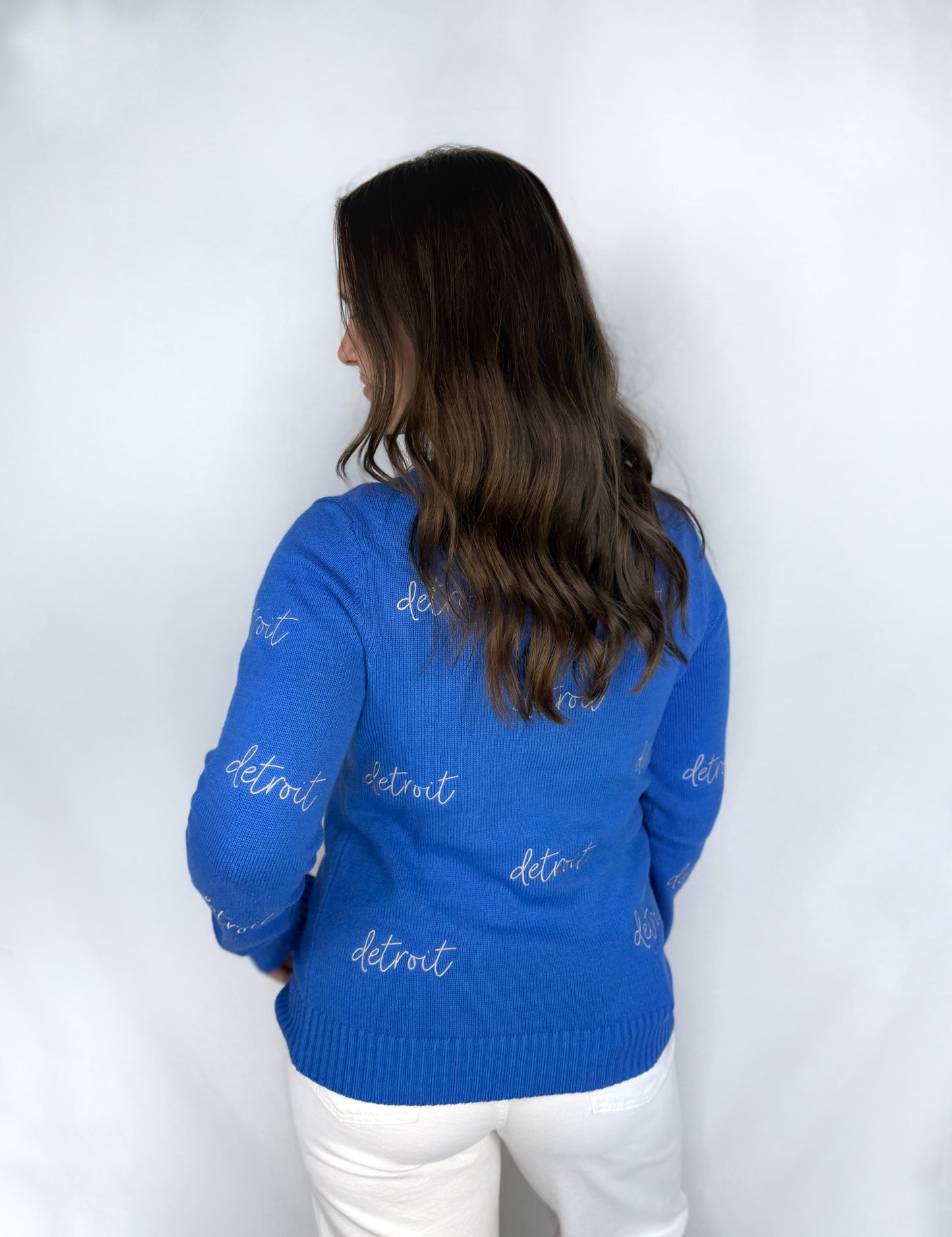 Detroit All Over Sweater Blue/Grey