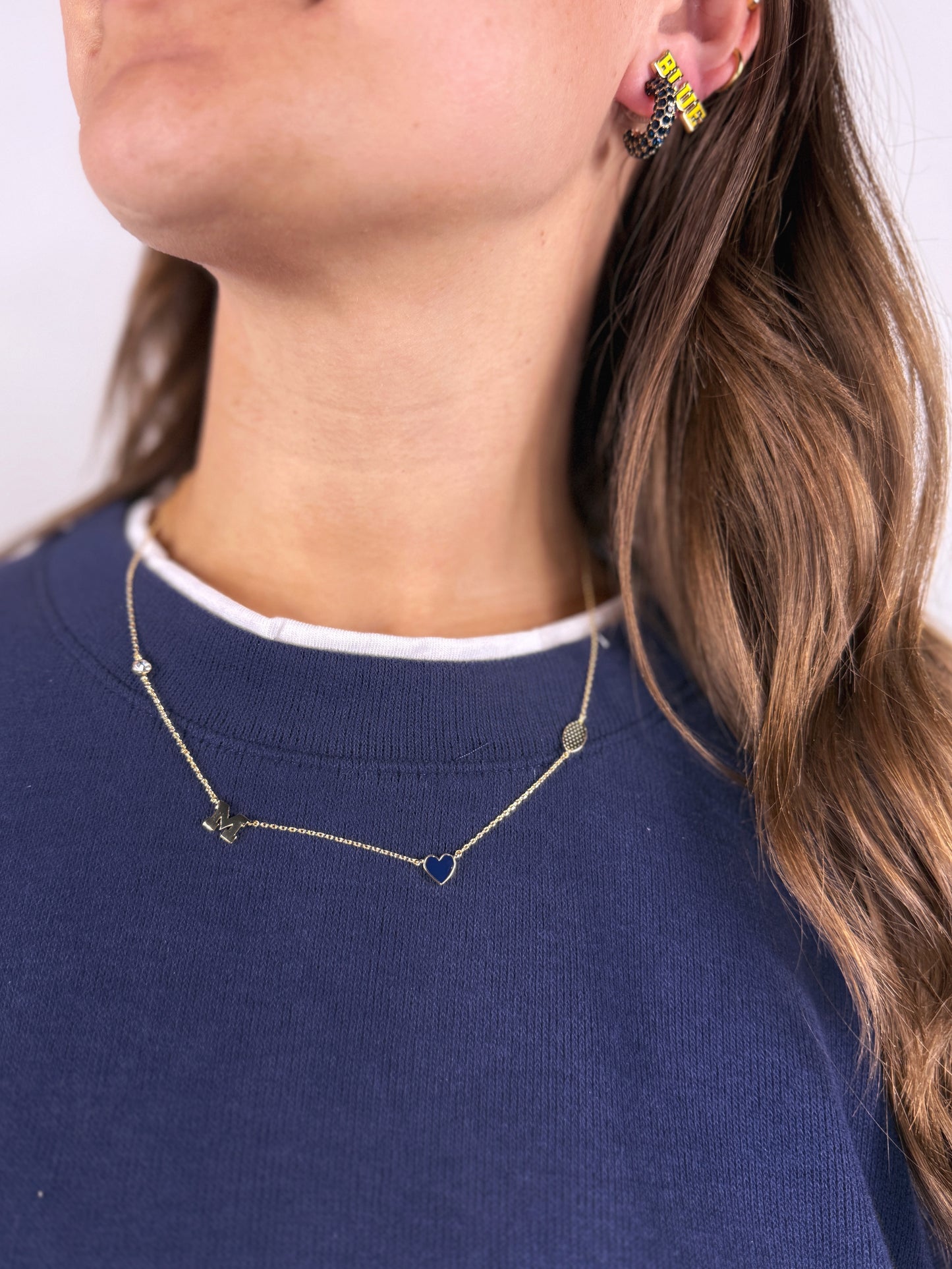 University of Michigan Spaced Charm Necklace