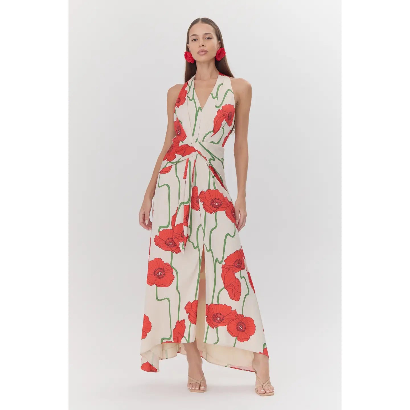 Rosalyn Abstract Rose Print Maxi Dress