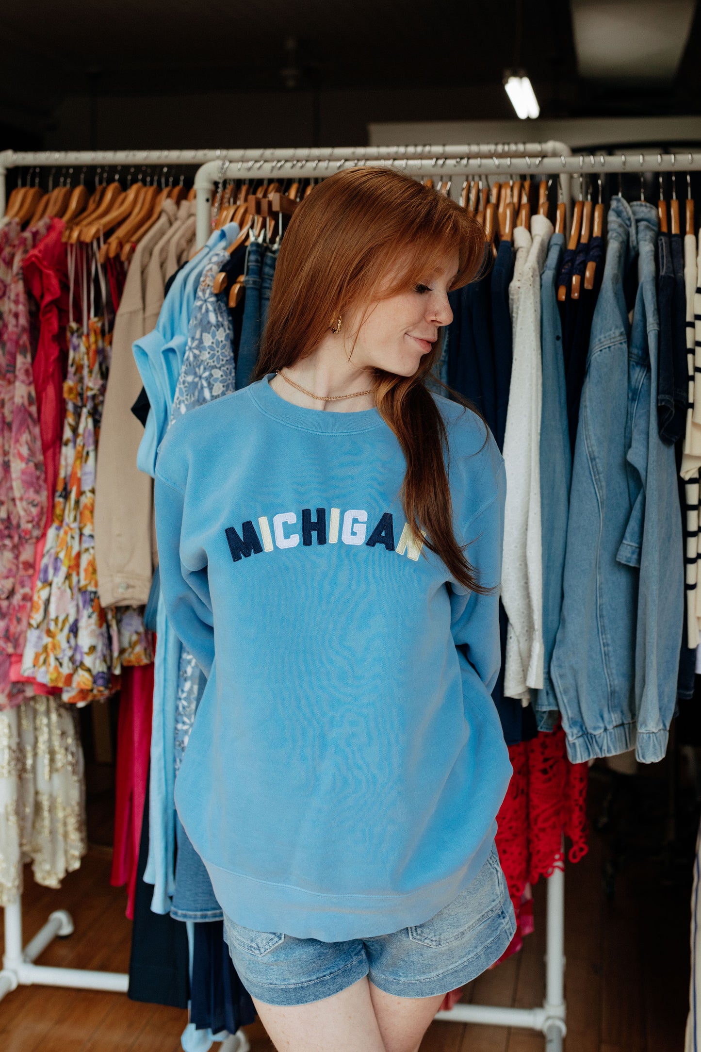 Michigan Light Blue Crewneck