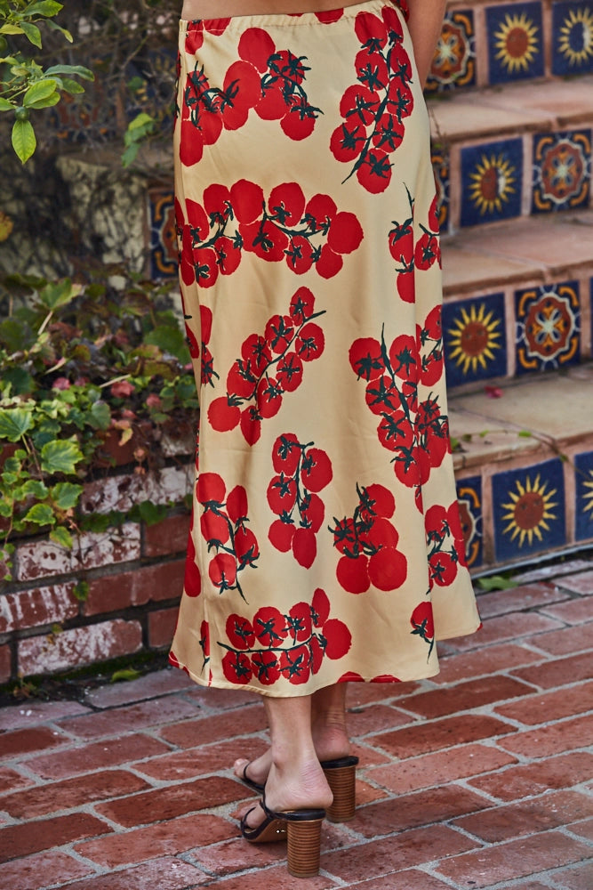 On the Vine Tomato Midi Skirt
