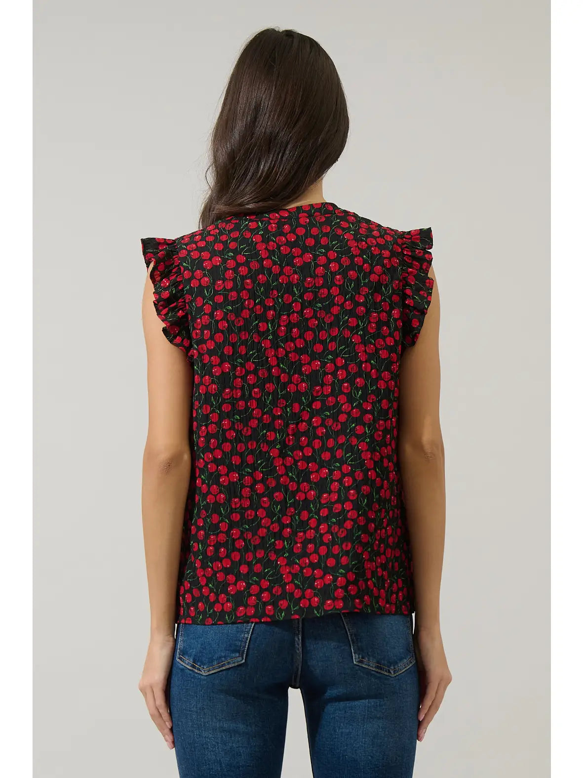 Cherry Crush Ruffle Blouse