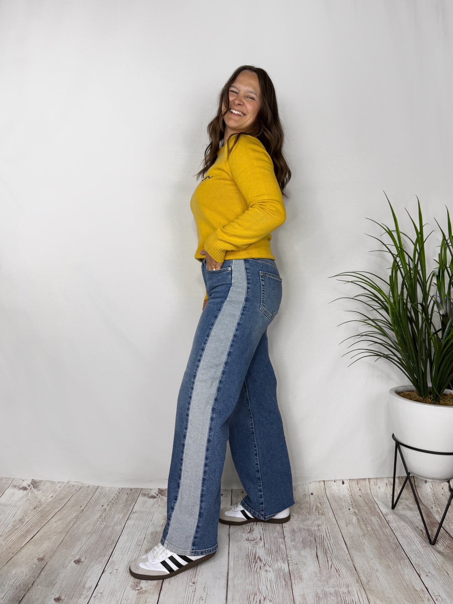 Two Tone Contrast Jeans