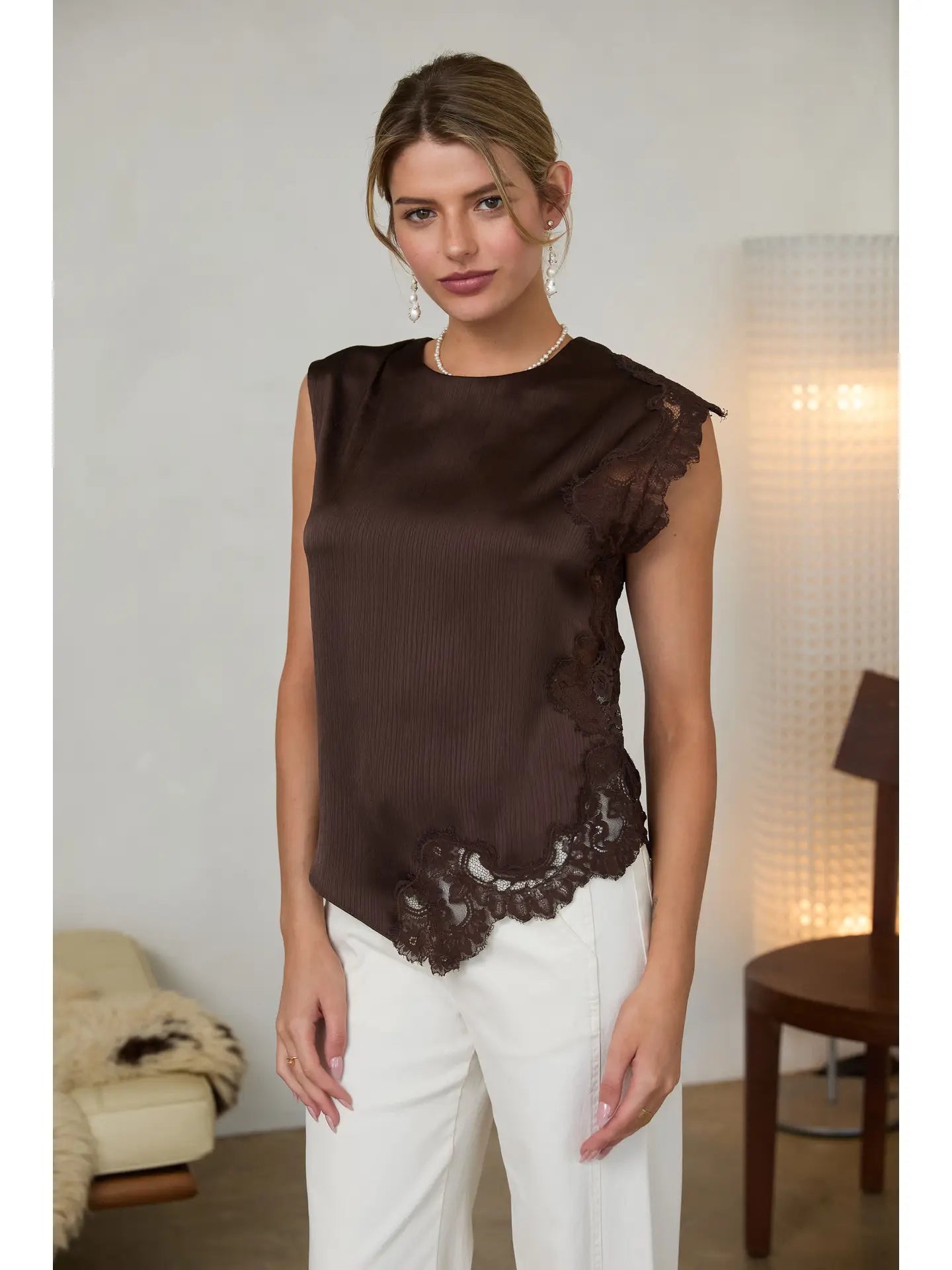 Lori Mixed Lace Top