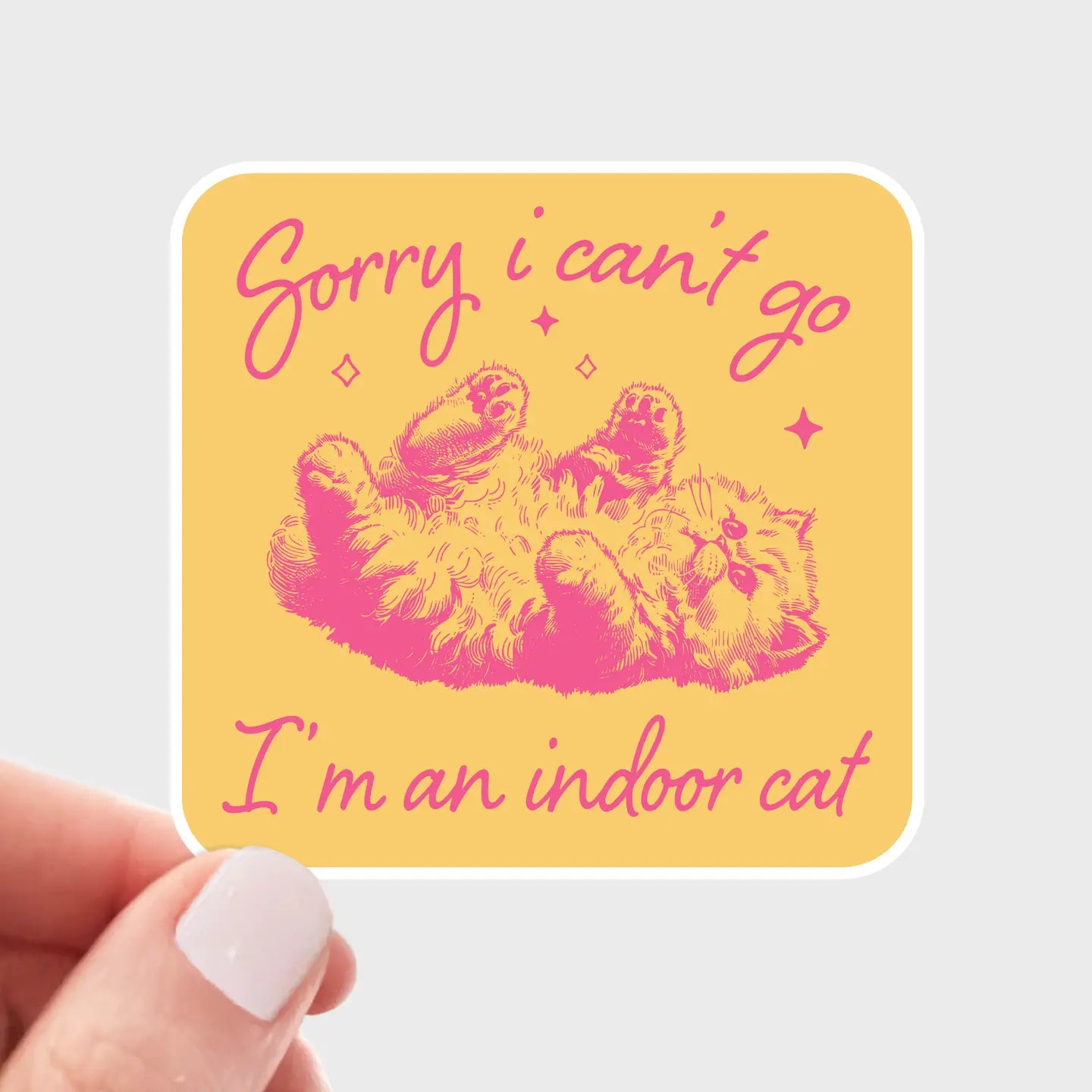 Sorry I Can't Go I'm An Indoor Cat Sticker