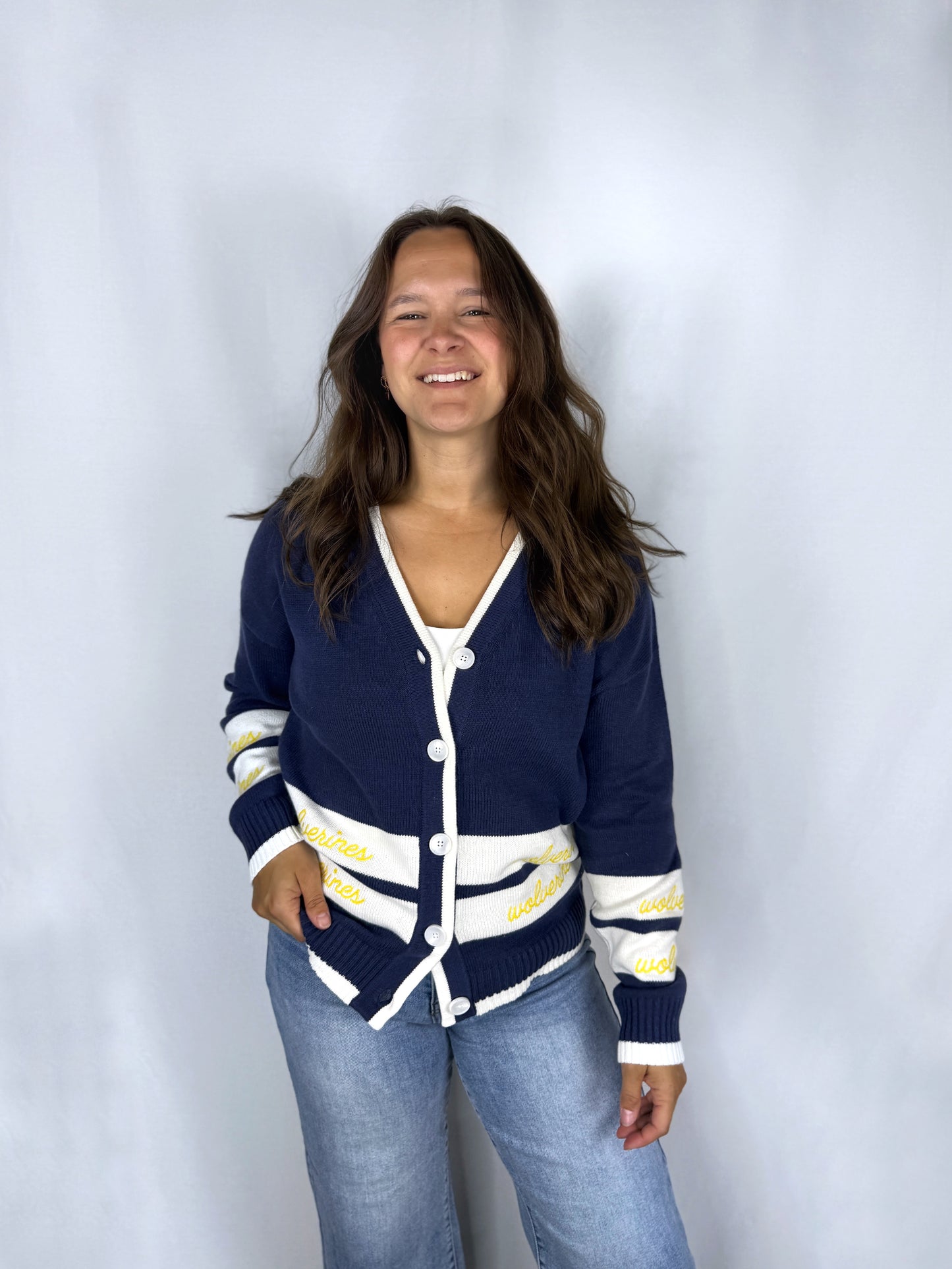 Michigan Wolverines Repeating Cardigan