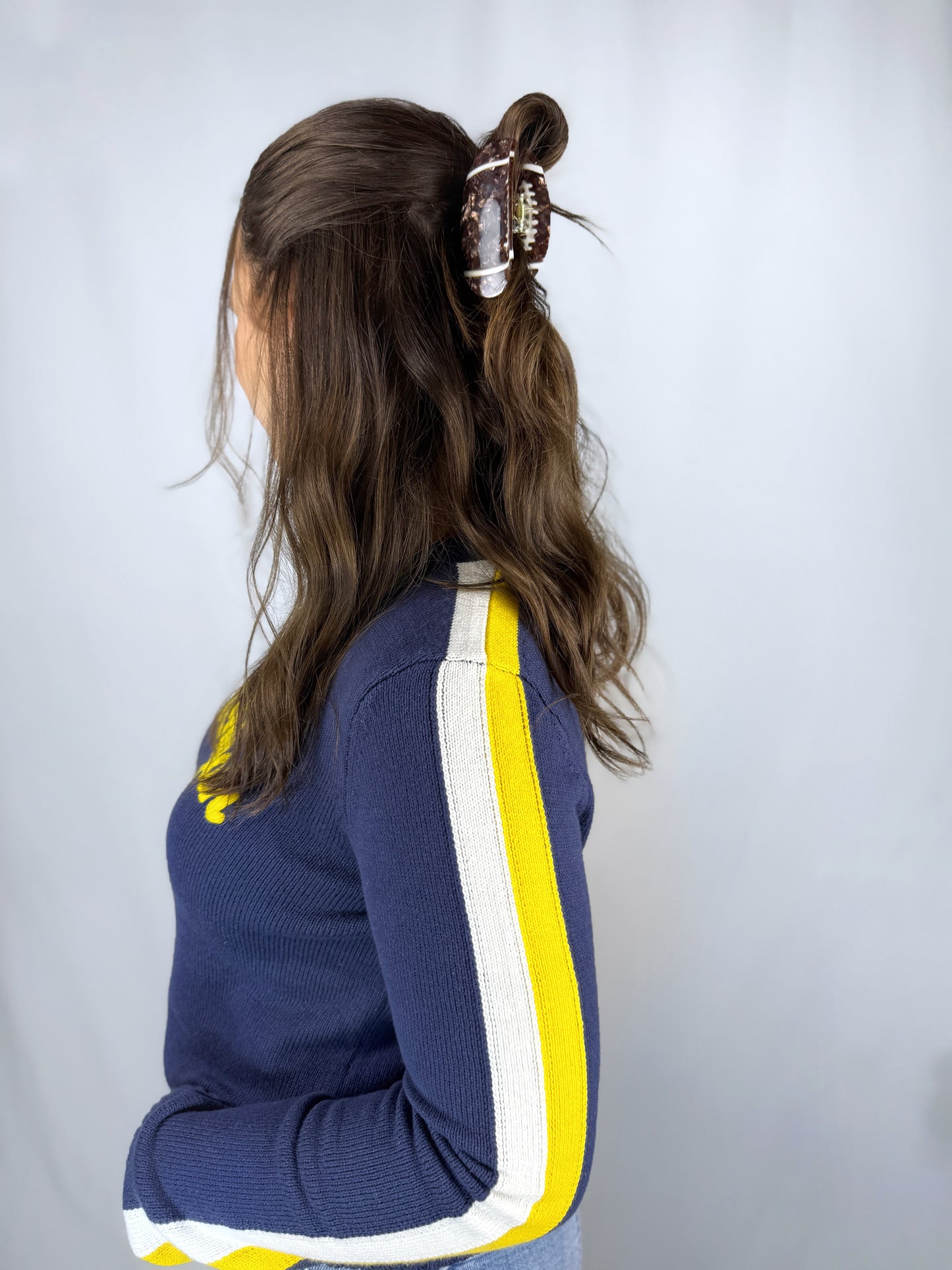 Michigan Navy with Sleeve Stripes Sweater