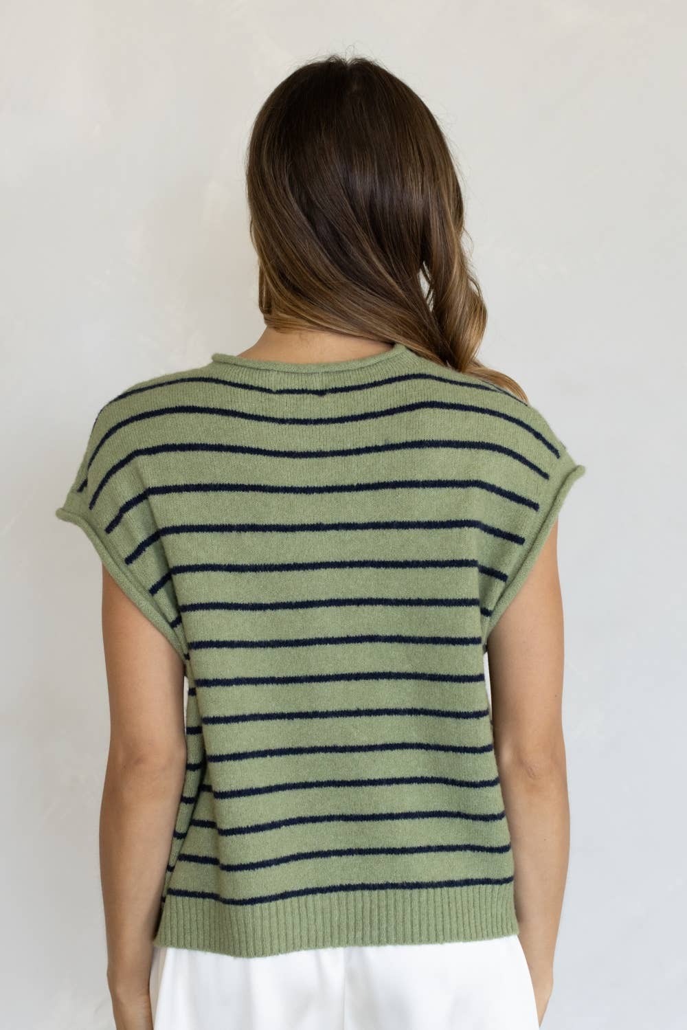Piper Vest Cardigan Matcha Cabana Stripe