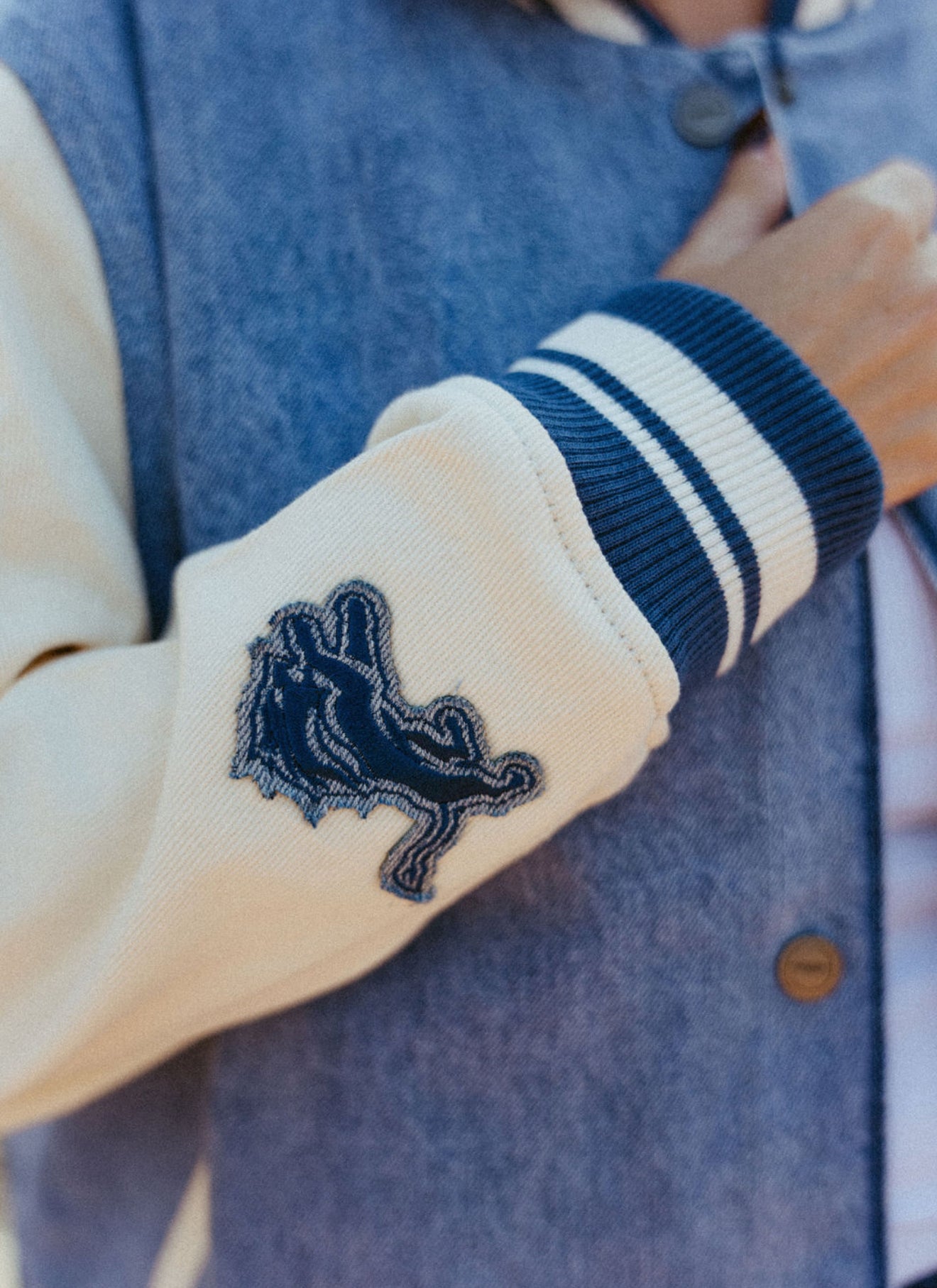 Detroit Lions Denim Varsity Jacket