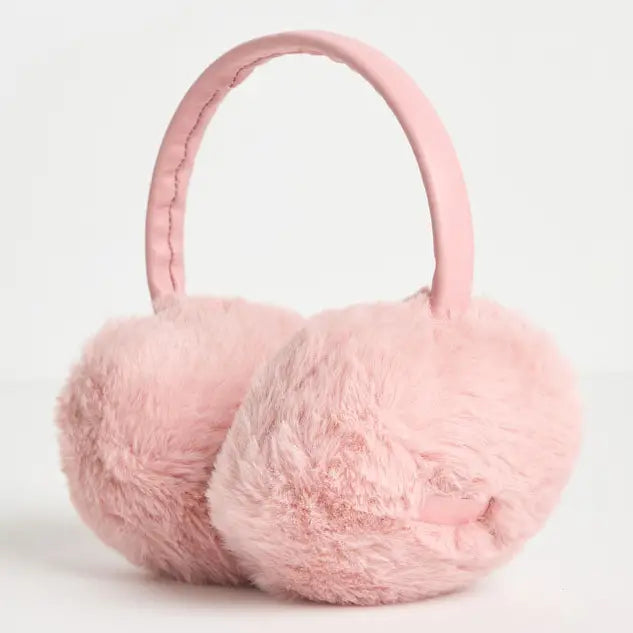 Mad Hatter Faux Fur Earmuffs Blush