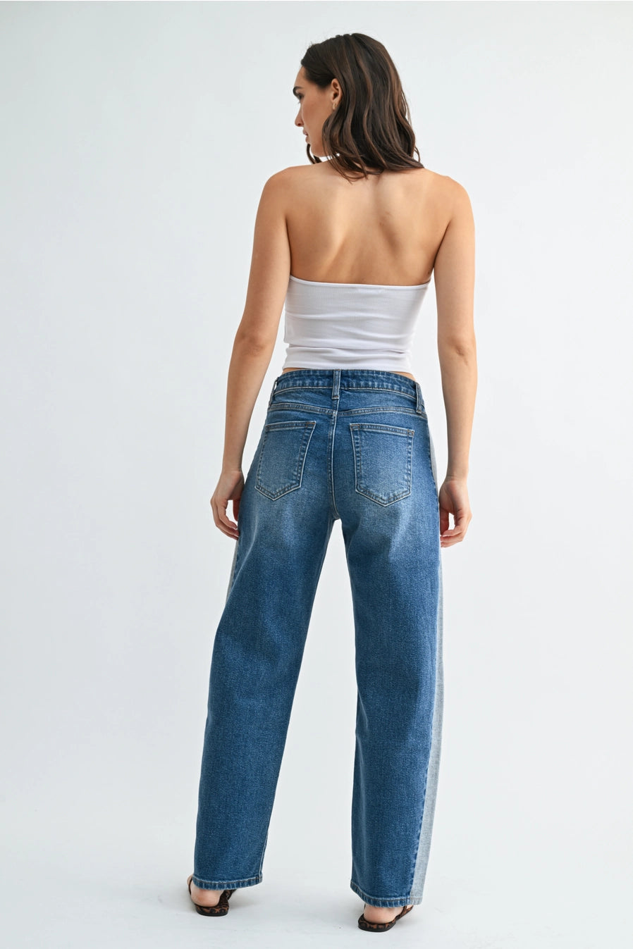 Two Tone Contrast Jeans