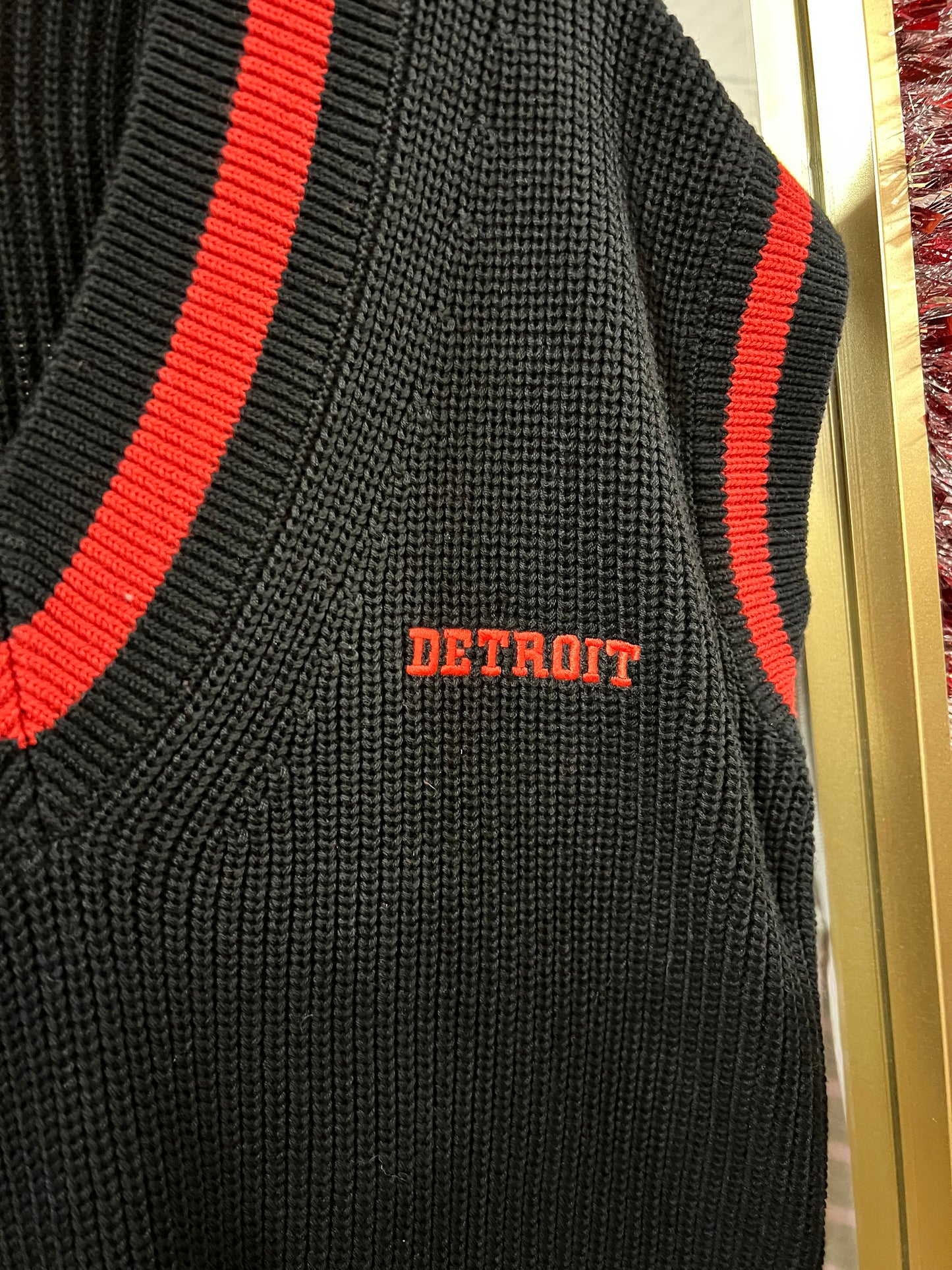 Detroit Black Sweater Vest