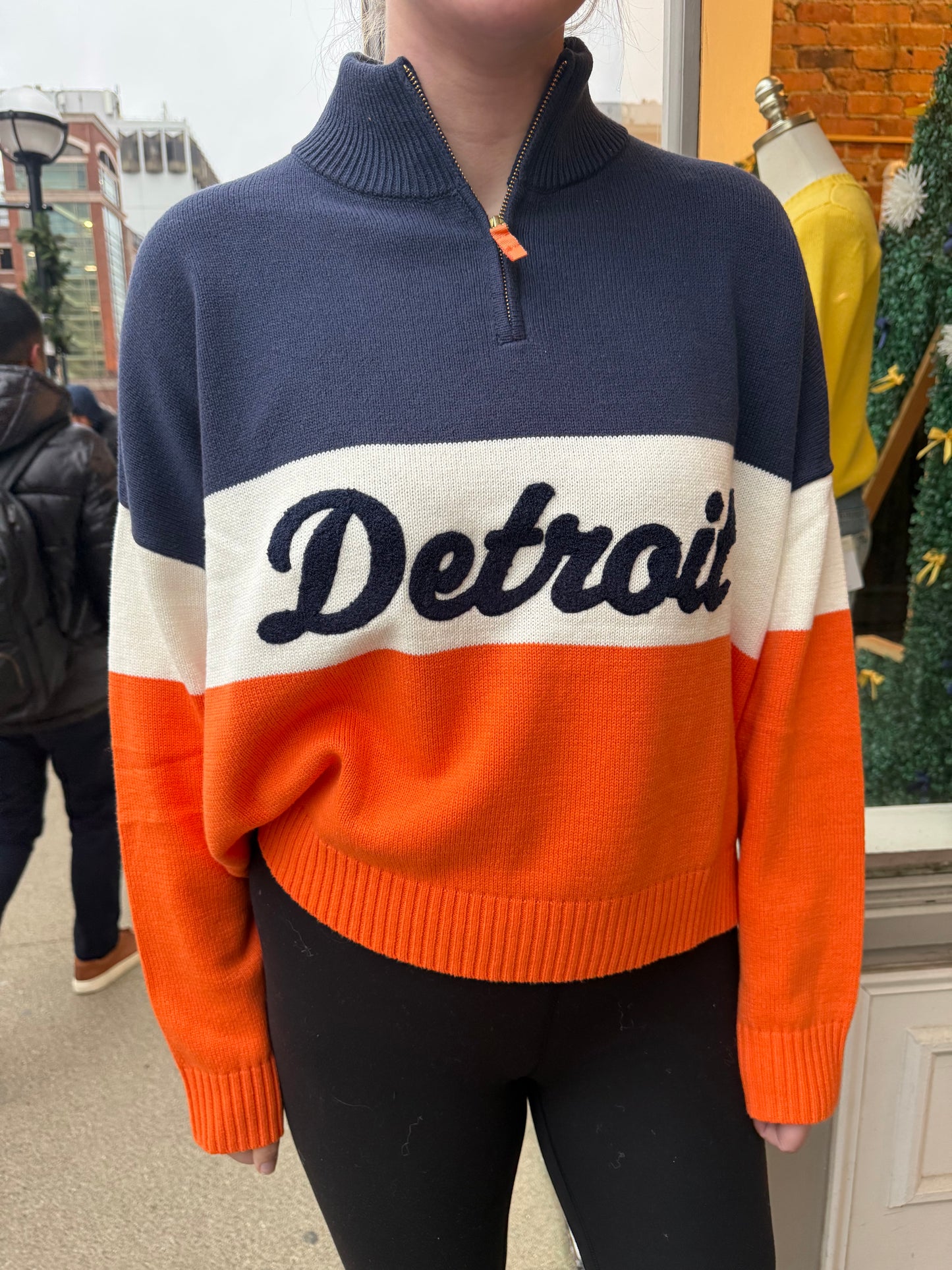 Detroit Navy/Orange Quarter Zip