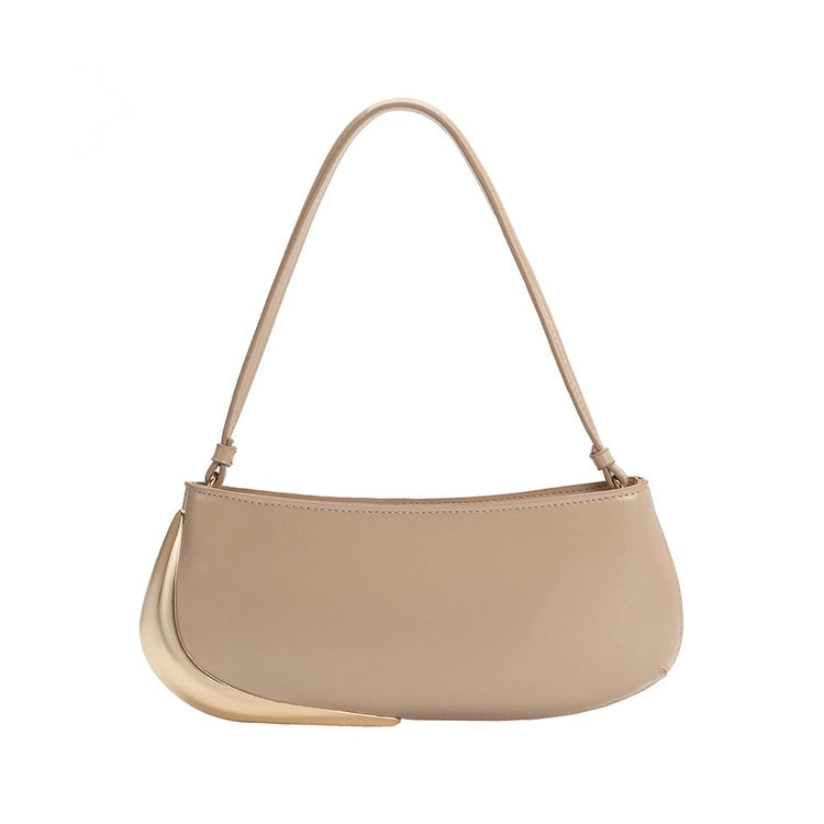 Sade Recycled Vegan Leather Shoulder Bag in Nude