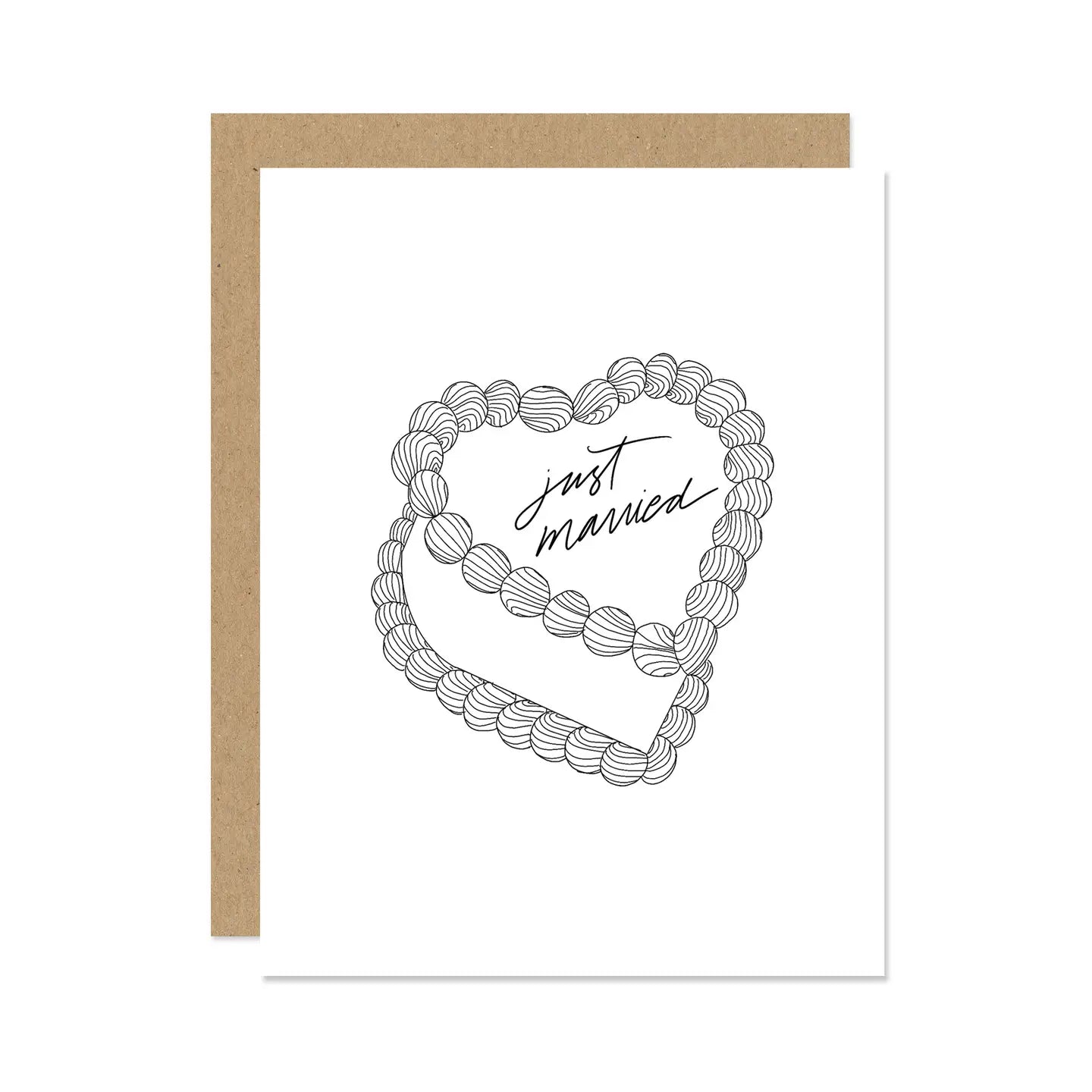 Just Married Cake Greeting Card