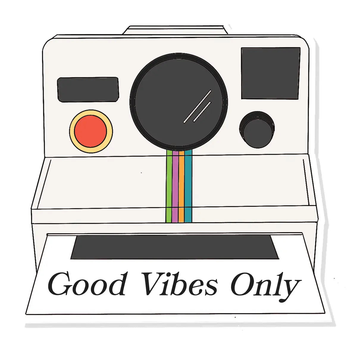 Retro Camera Good Vibes Sticker