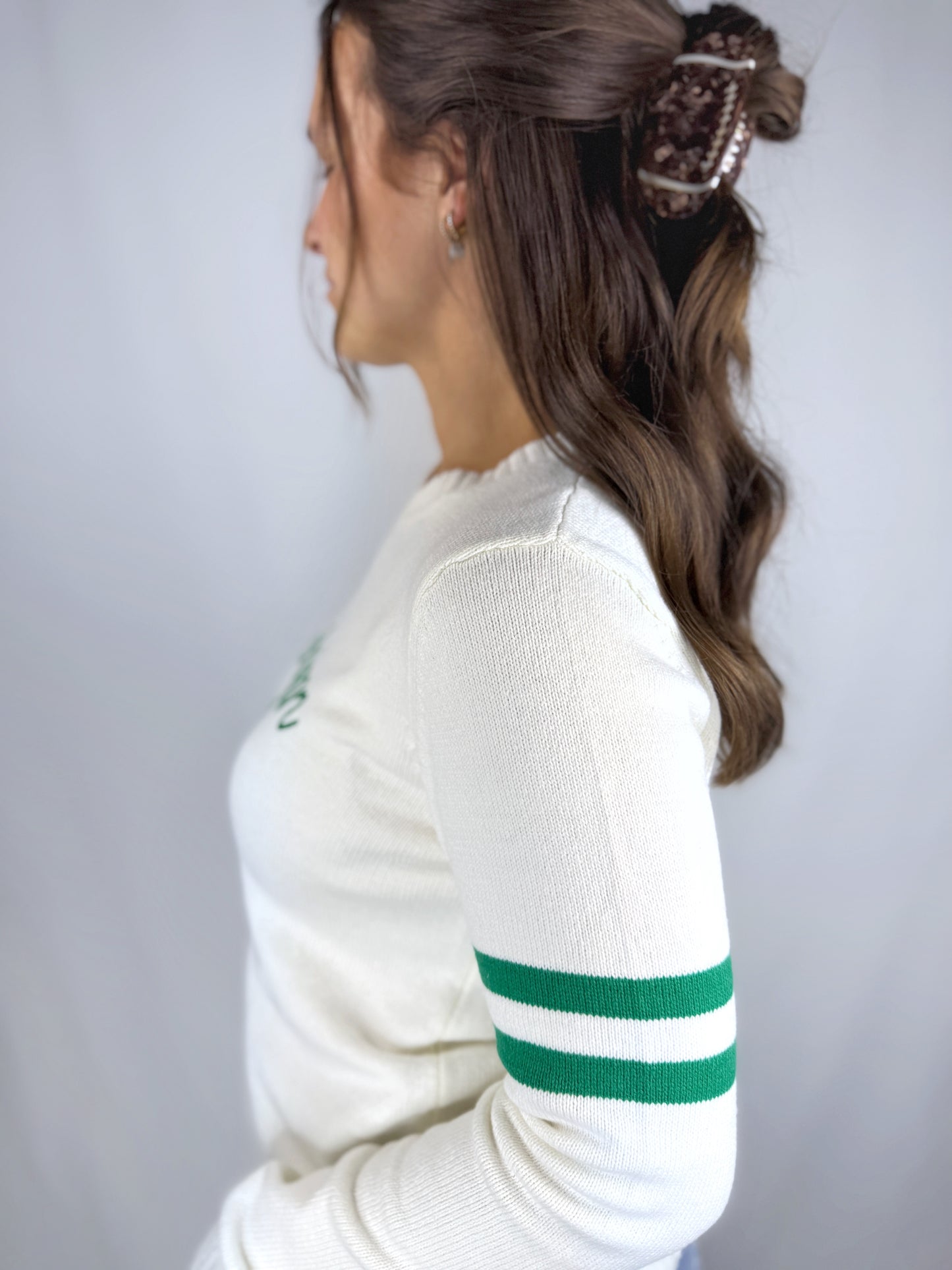 Michigan State Ivory with Stripes Sweater