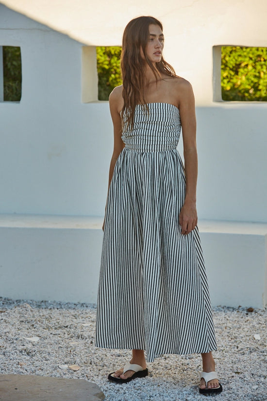 Amalfi Coast Strapless Striped Dress