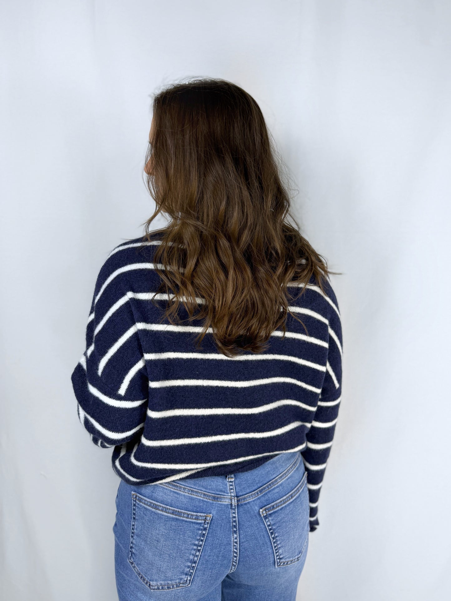 Cabana Striped Piper Cardigan Midnight