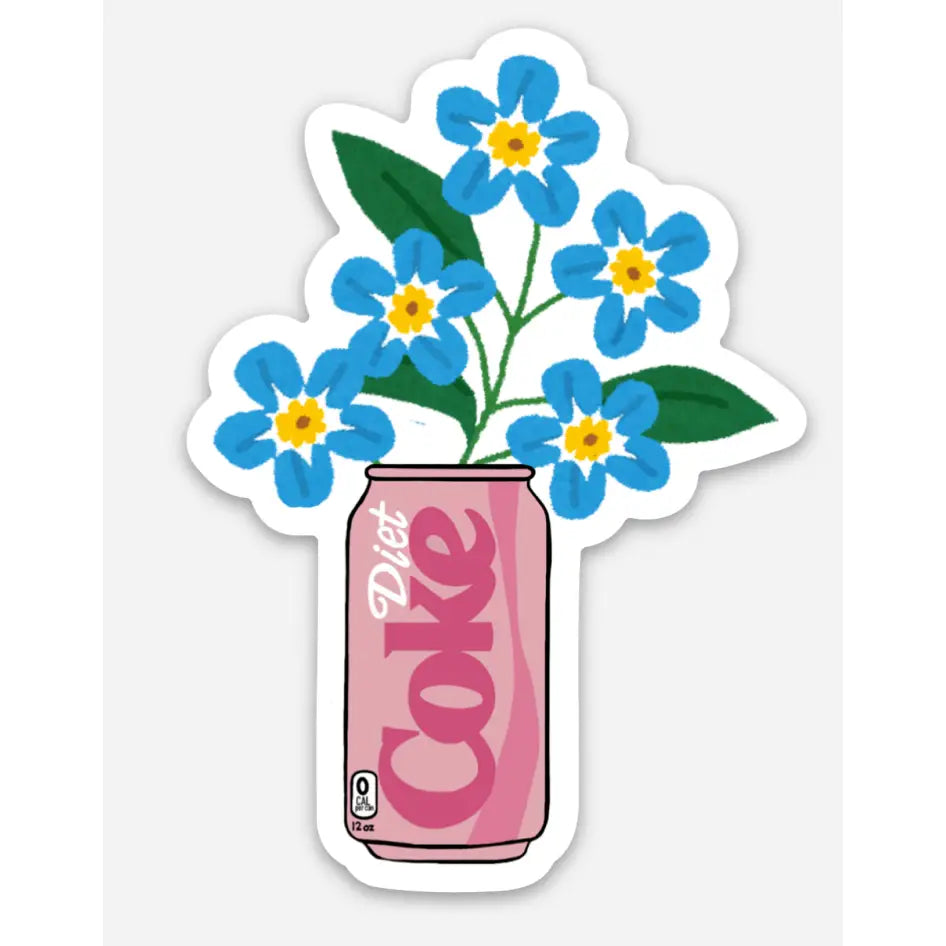 Diet Coke Flower Can Sticker