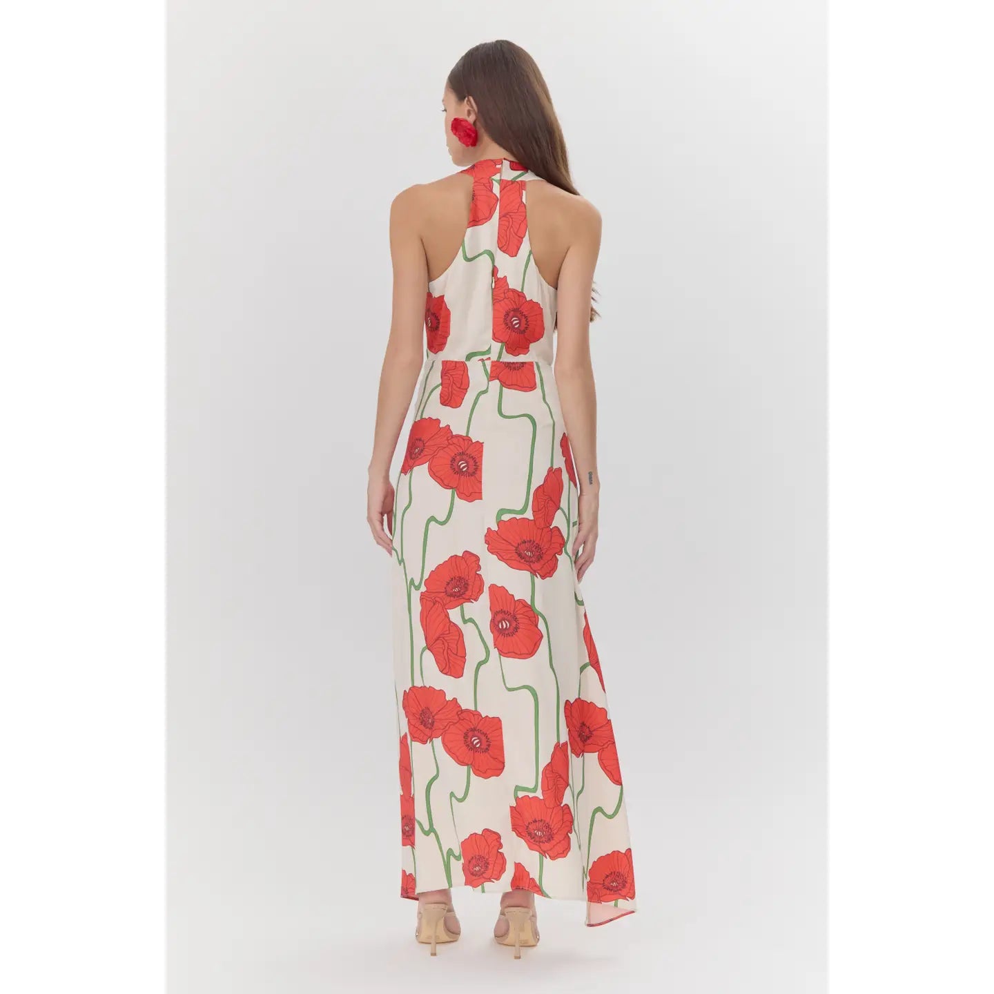 Rosalyn Abstract Rose Print Maxi Dress