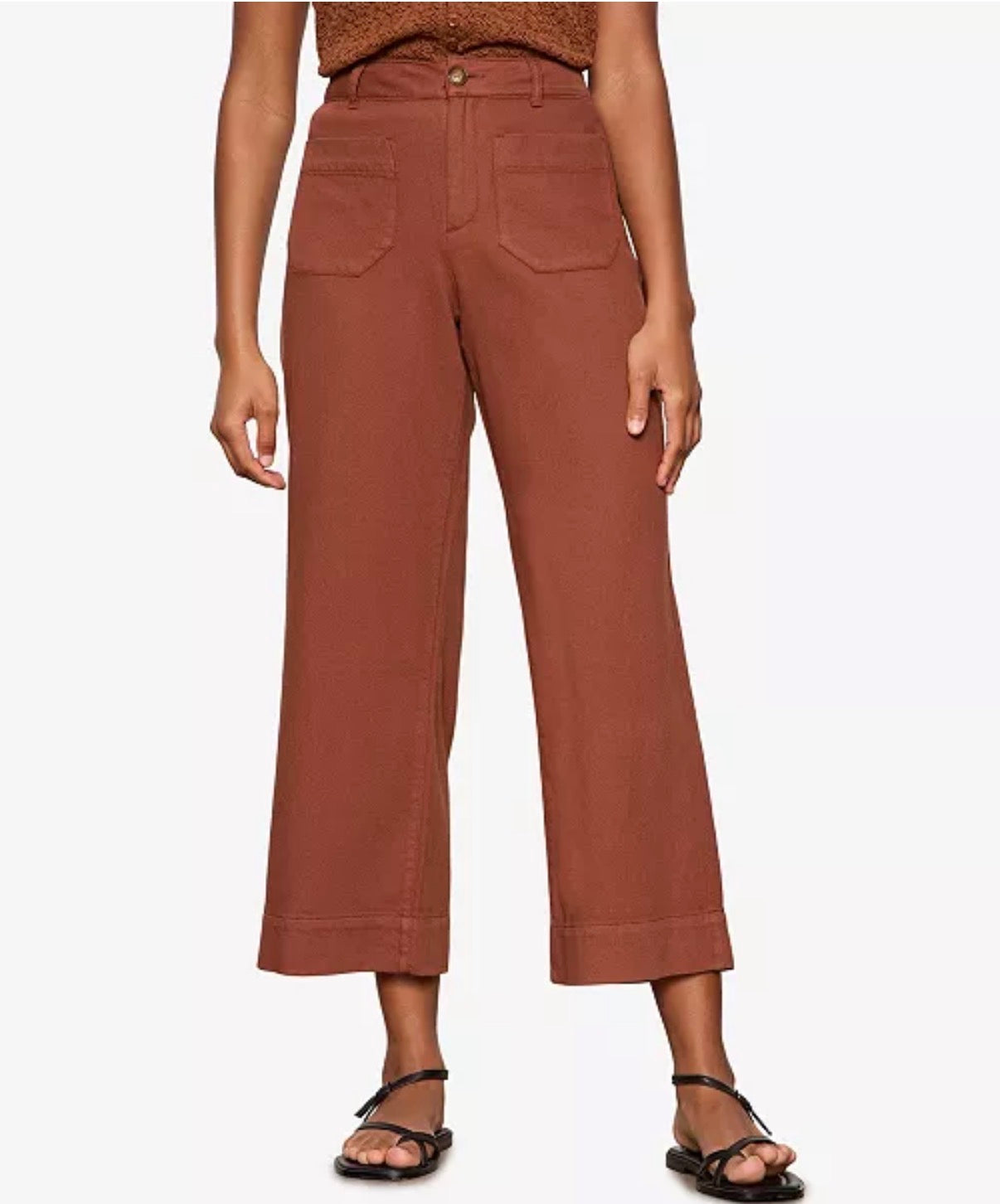 Soft Marine Wide Leg Crop Pant in Ancient Clay