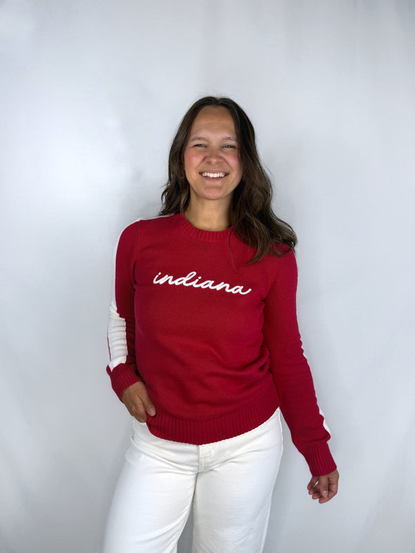Indiana Red with White Stripes Sweater
