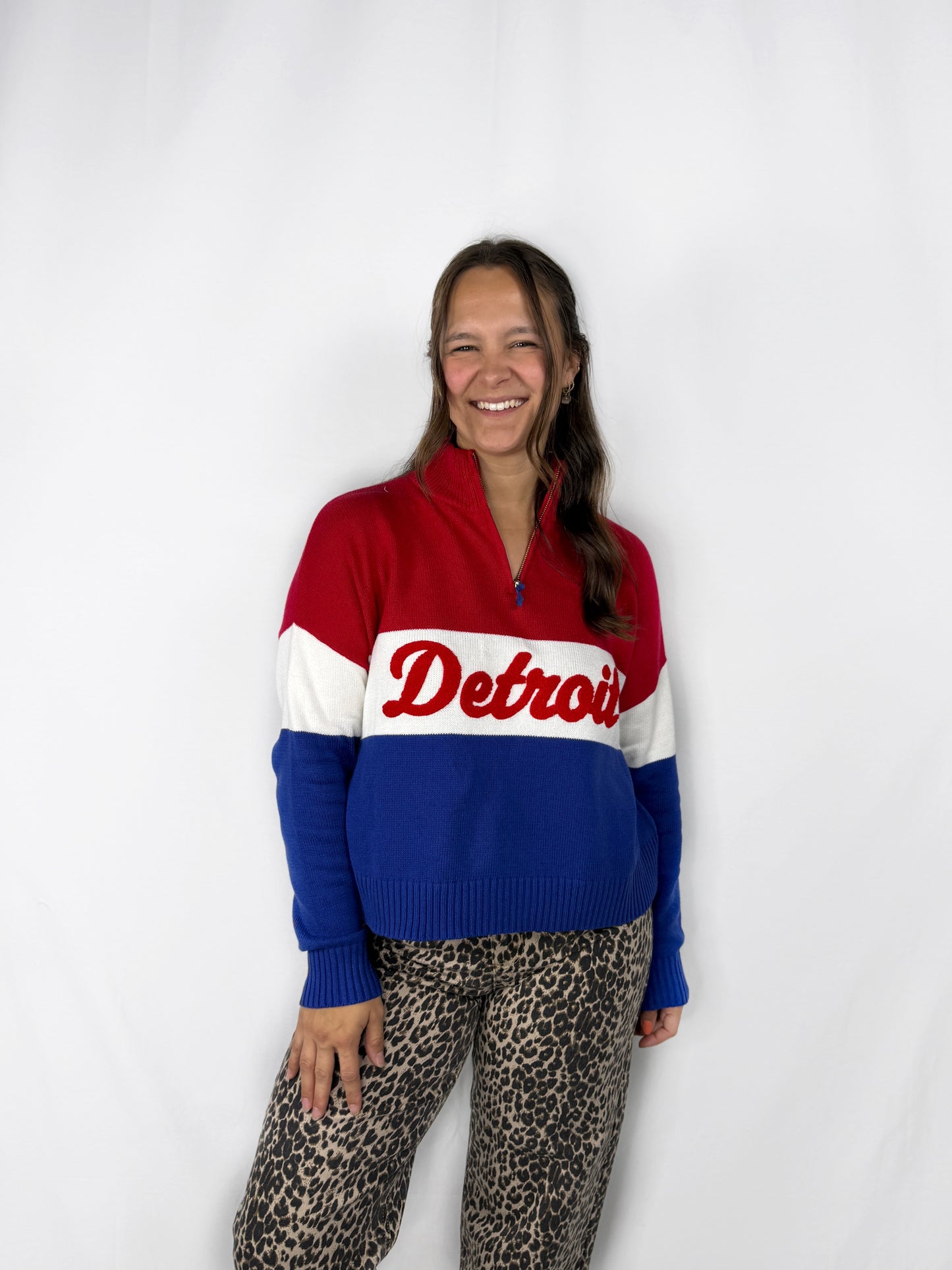 Detroit Red/Blue Quarter Zip