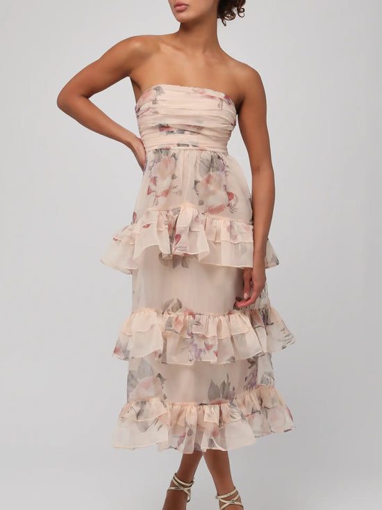 Marigold Tiered Strapless Dress