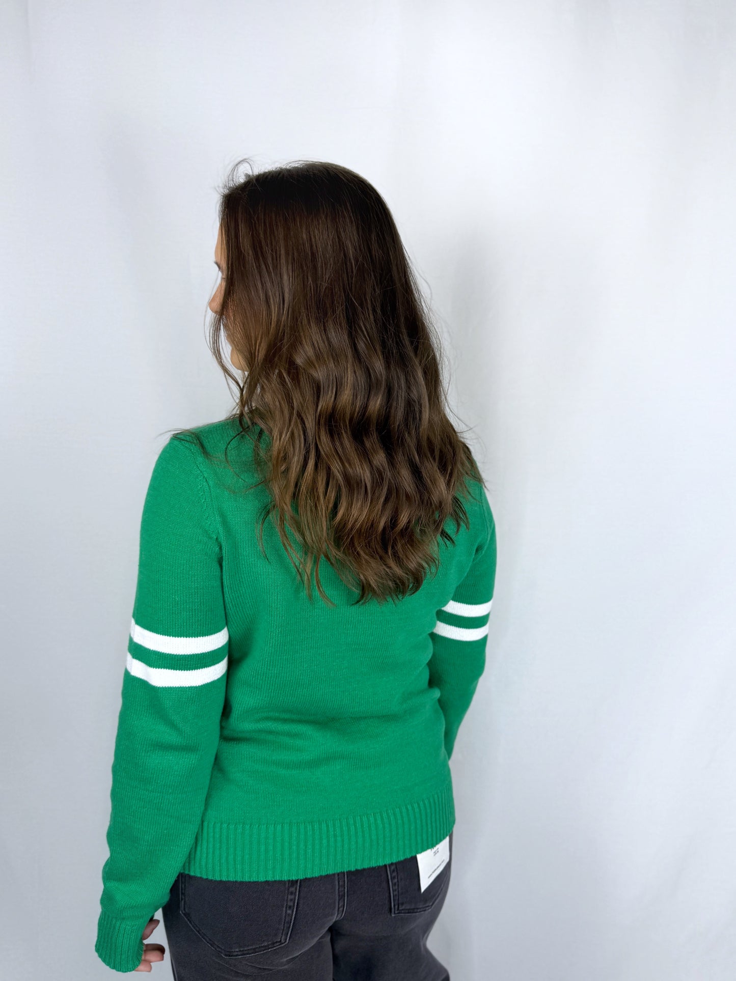 Michigan State Green with Stripes Sweater