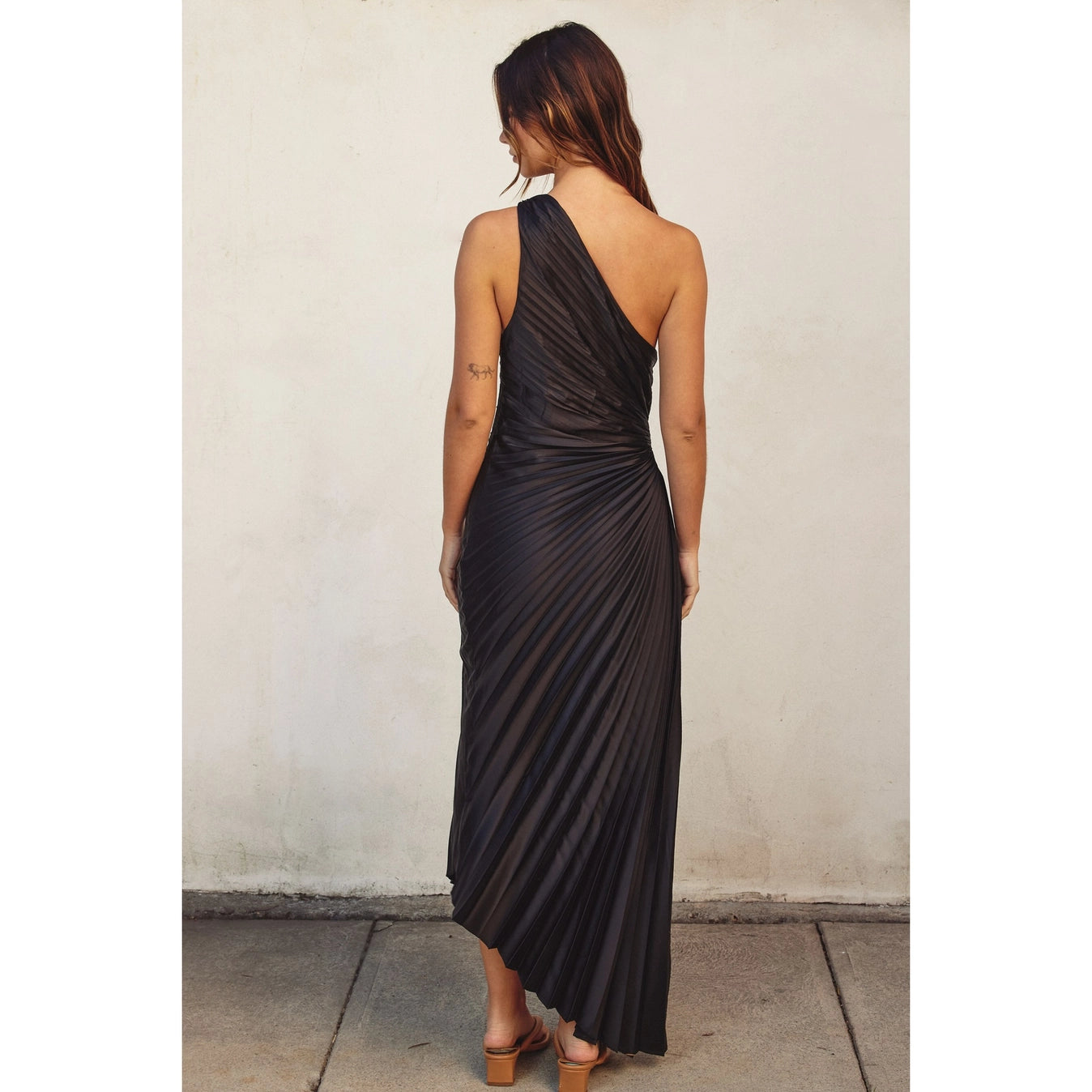 Olympia Pleated One Shoulder Dress Black Ferne Boutique Olympia Pleated One Shoulder Dress Black Ferne Boutique