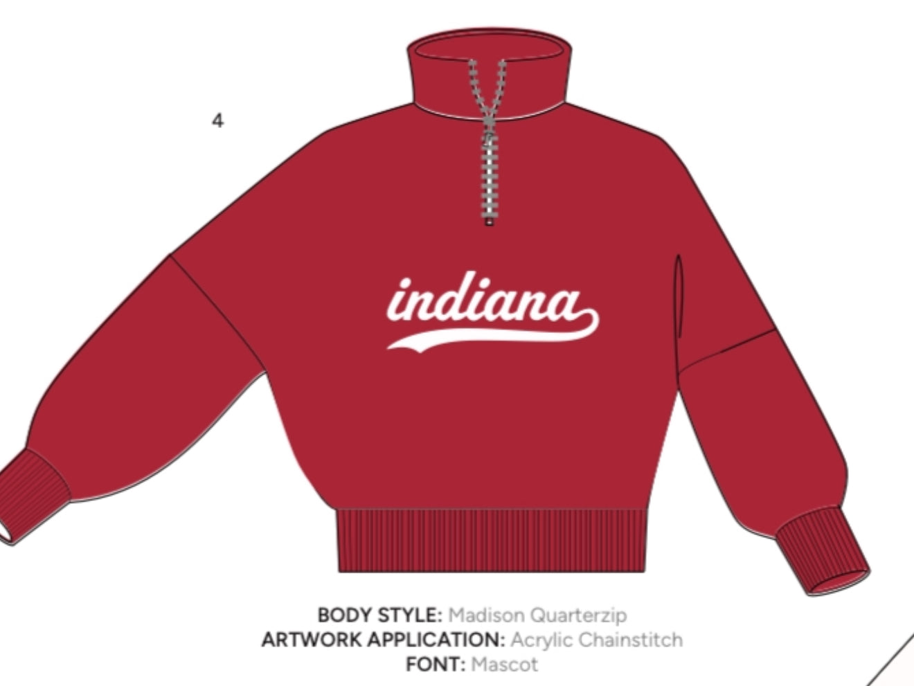 Indiana Red Quarter Zip
