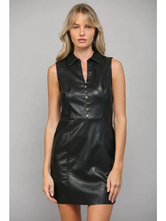 Load image into Gallery viewer, Monica Faux Leather Dress
