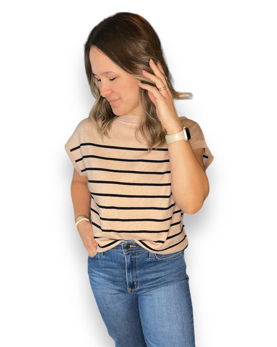 Load image into Gallery viewer, Nicole Stripe Sweater Top
