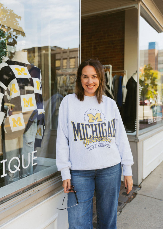 Michigan Graphic Crewneck Grey
