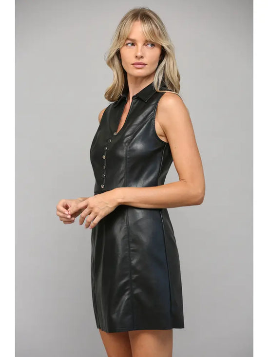 Monica Faux Leather Dress