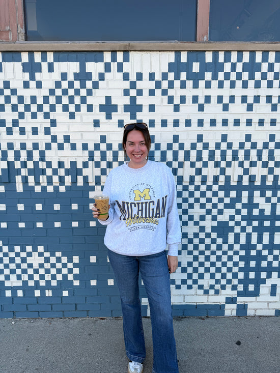 Michigan Graphic Crewneck Grey