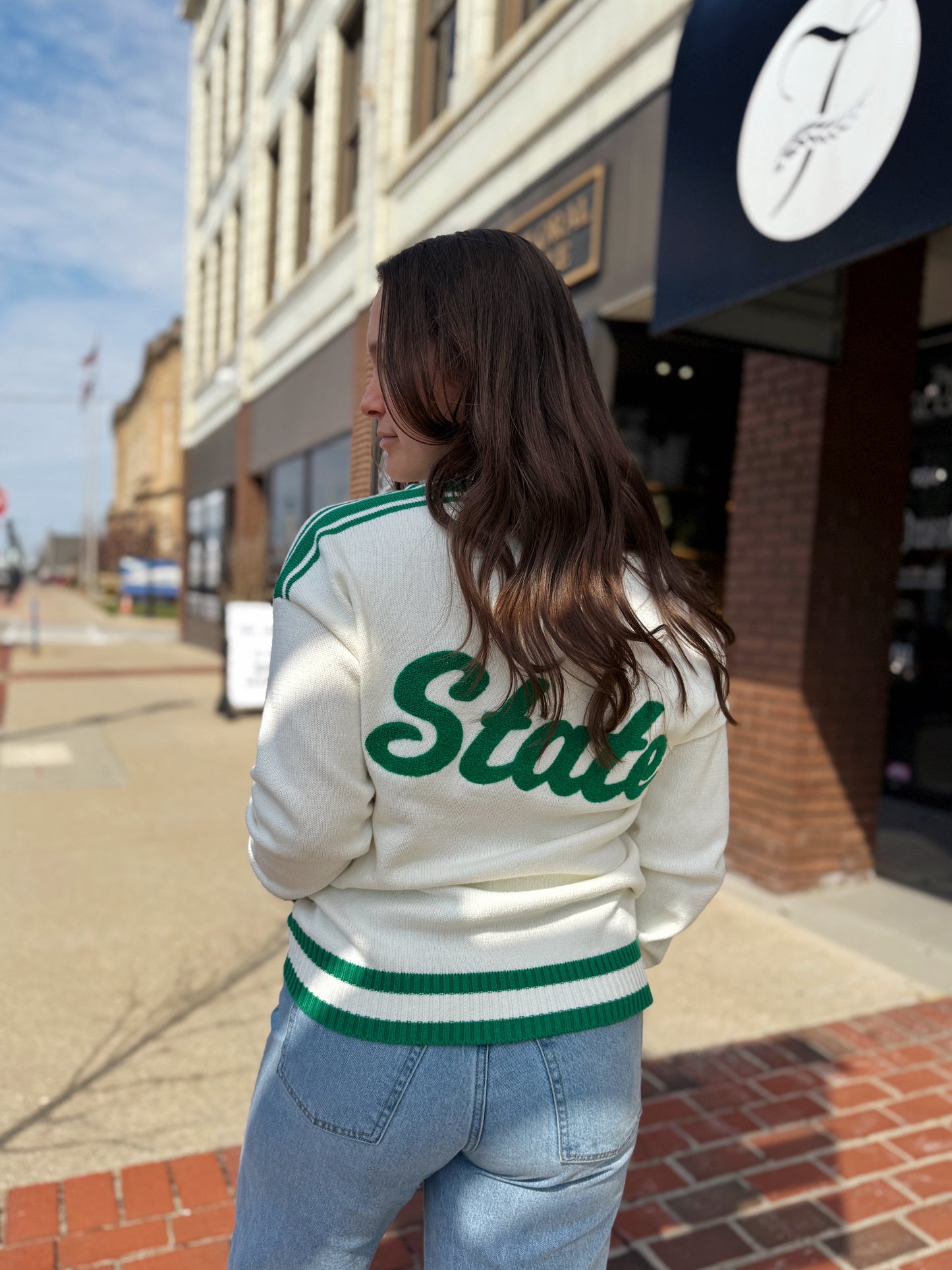 Michigan State White Cardigan