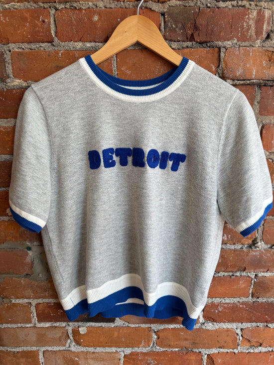 Detroit Short Sleeve Sweater Grey