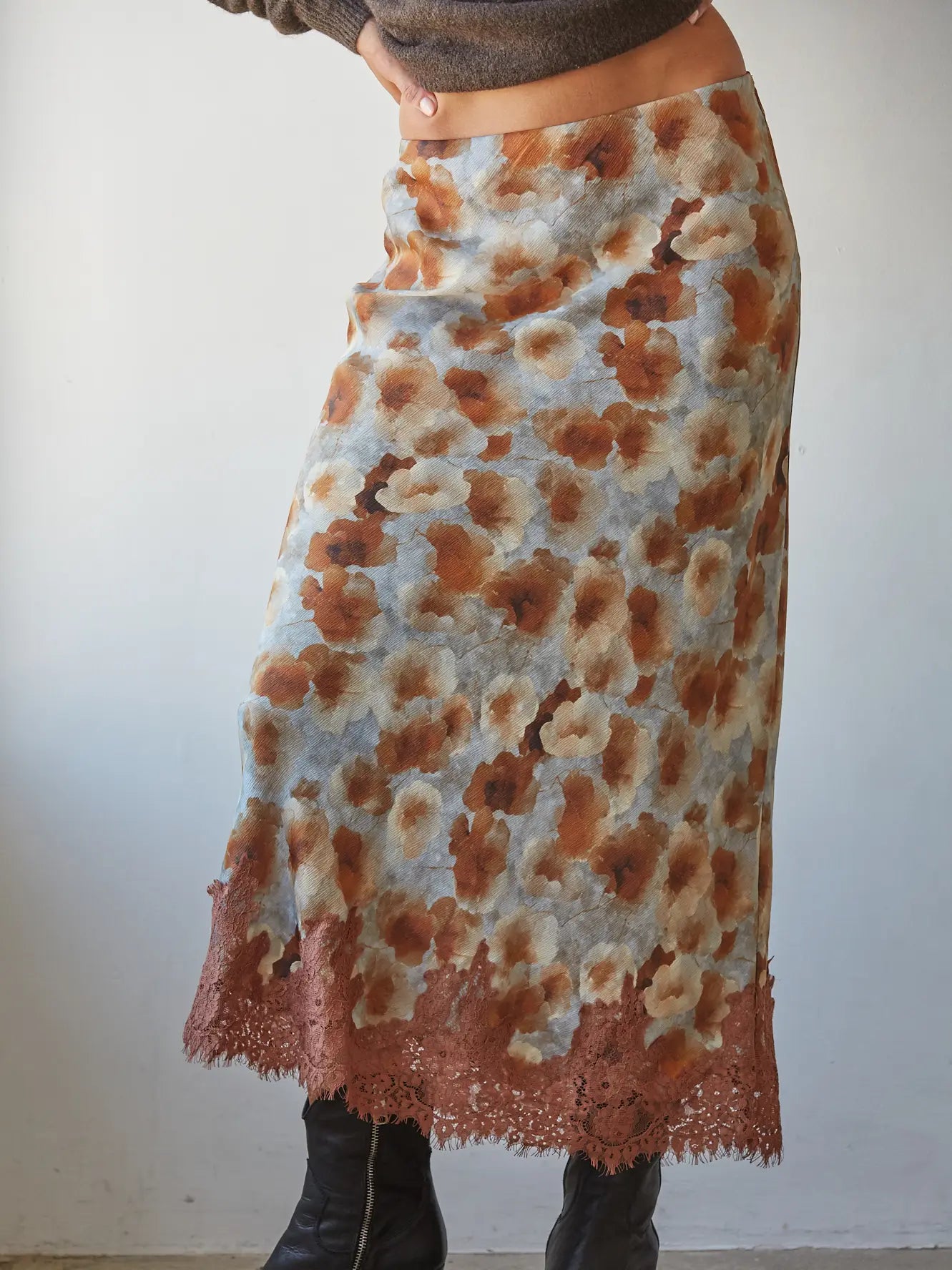 Sweet Fall Floral Midi Skirt