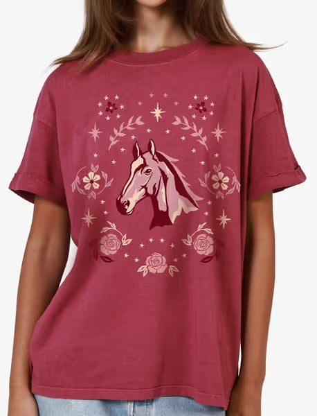 Dusty Rose Horse T-shirt