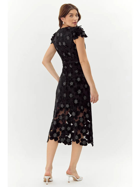 Mia Crochet Lace Midi Dress