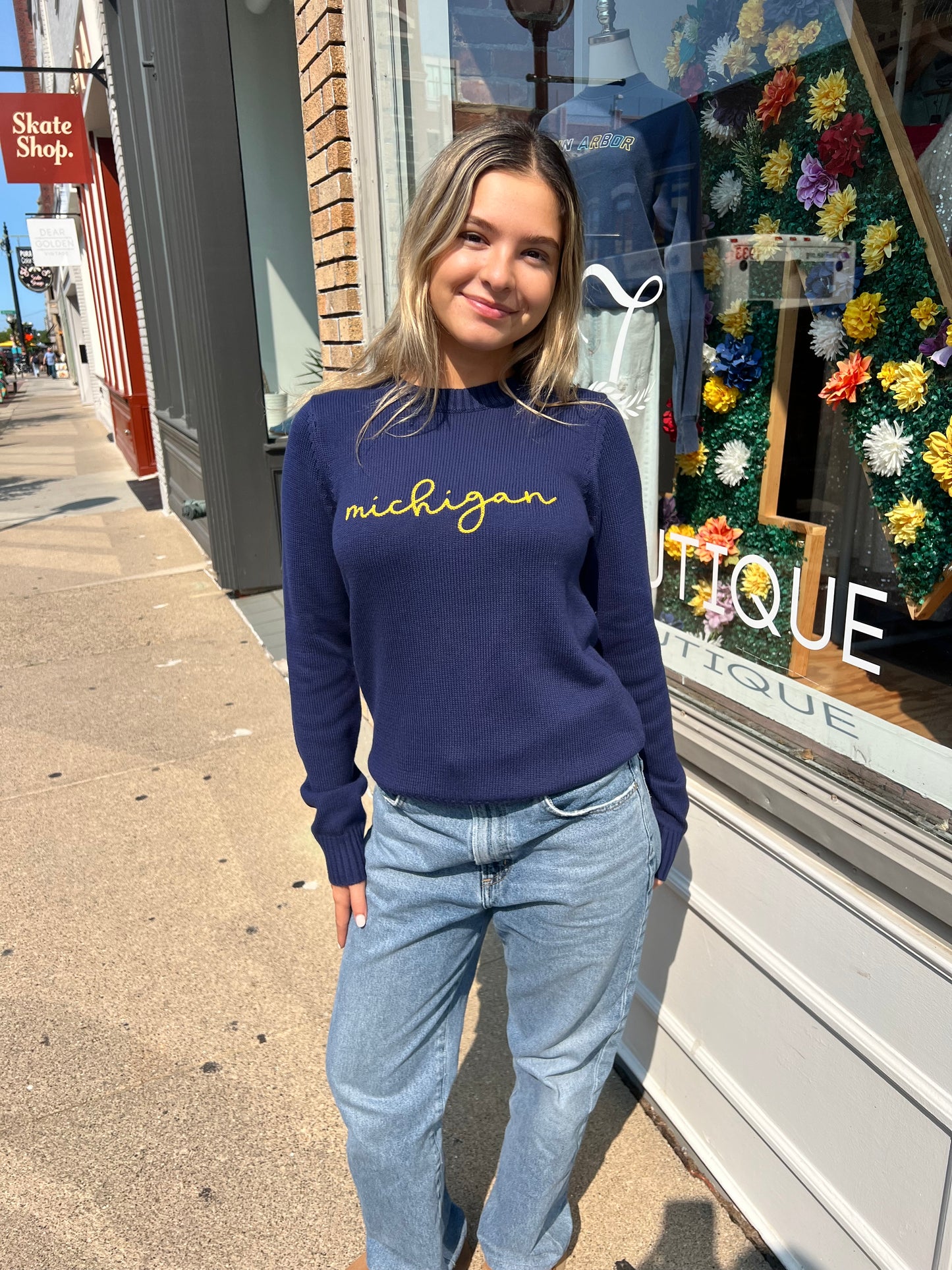 Michigan Cursive Knit Sweater