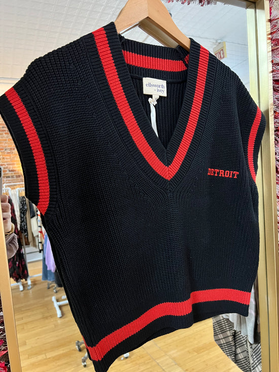 Detroit Black Sweater Vest