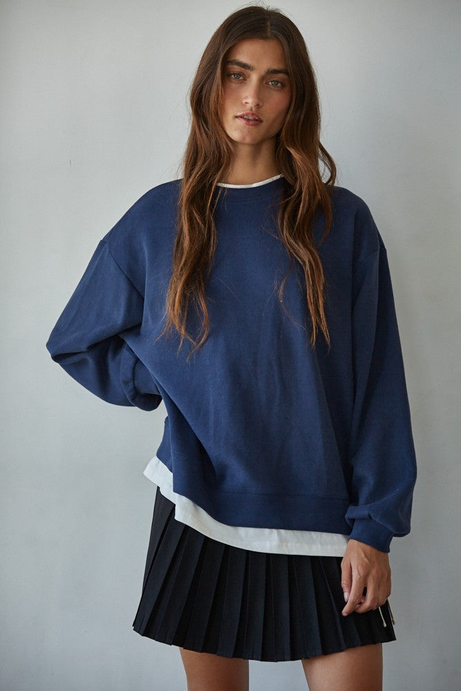 Always on Crew Twofer in Navy